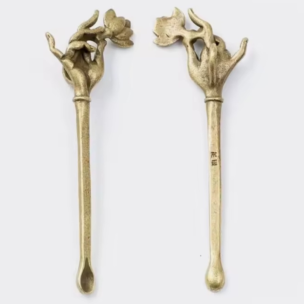 Vintage bronze snuff spoon - Picture 4 of 4